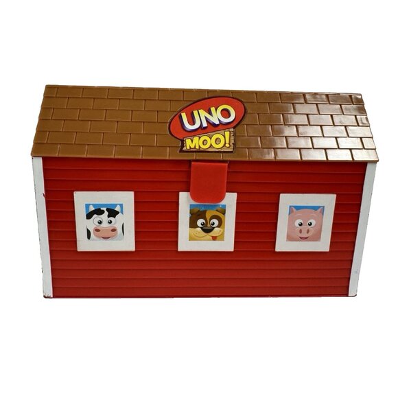 Mattel UNO Moo! Learning Matching Animal Farm Game 28 Pieces & Barn Incomplete - Picture 7 of 11